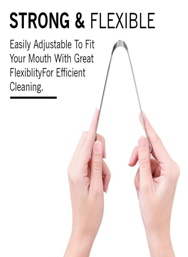 QIMACPLUS Pure Surgical Grade Stainless Steel Tongue Cleaner for Kids and Adults |For Daily Oral Dental Hygiene Fresh Breath And Health Set of 12 - Image 2